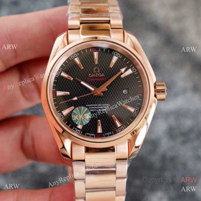 Swiss Quality Copy Omega Aqua Terra Ryder Cup Watch 41.5mm All Rose Gold Case